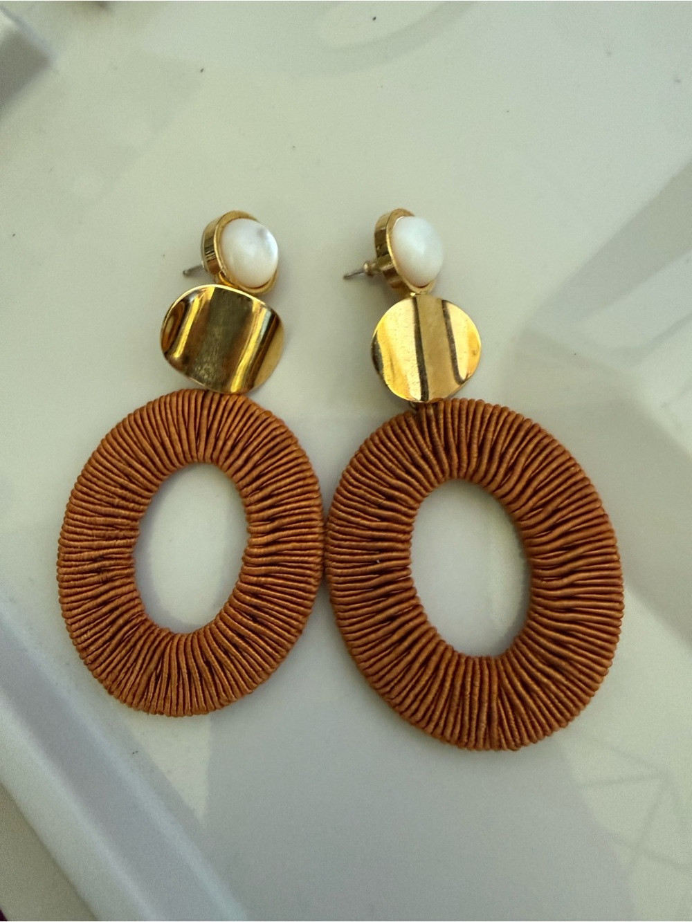 Lizzie Fortunato Harvest Moon Oval Drop Earrings -